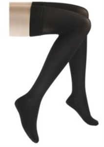 Picture of Microfiber Graduated Compression Stockings 20-30 mmHg (Small)(Thigh High - Closed Toe)(Black) aka Compression Stockings, Bell Horn Stockings, Thigh High Compression Stockings