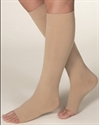 Picture of Microfiber Graduated Compression Stockings 20-30 mmHg (Medium)(Knee High - Open Toe)(Beige) aka Legwear, Bell Horn Stockings, Dr. Comfort Stockings, Shaped to Fit, Unisex Hose, 20-30 compression